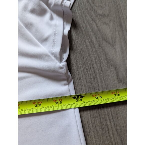 Susan Graver Womens White Flutter Sleeve Top Scoop Neck Relaxed Fit 1X Liquid Kn - Picture 6 of 6